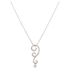 Collar colgante estilo flor de diamantes oro blanco 18k