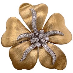Diamond Flower Two-Tone Gold Cocktail Ring