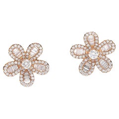 Diamond Flowers Earrings