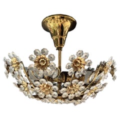 Fiori di diamante, plafoniera in vetro di Murano scintillante, anni '80