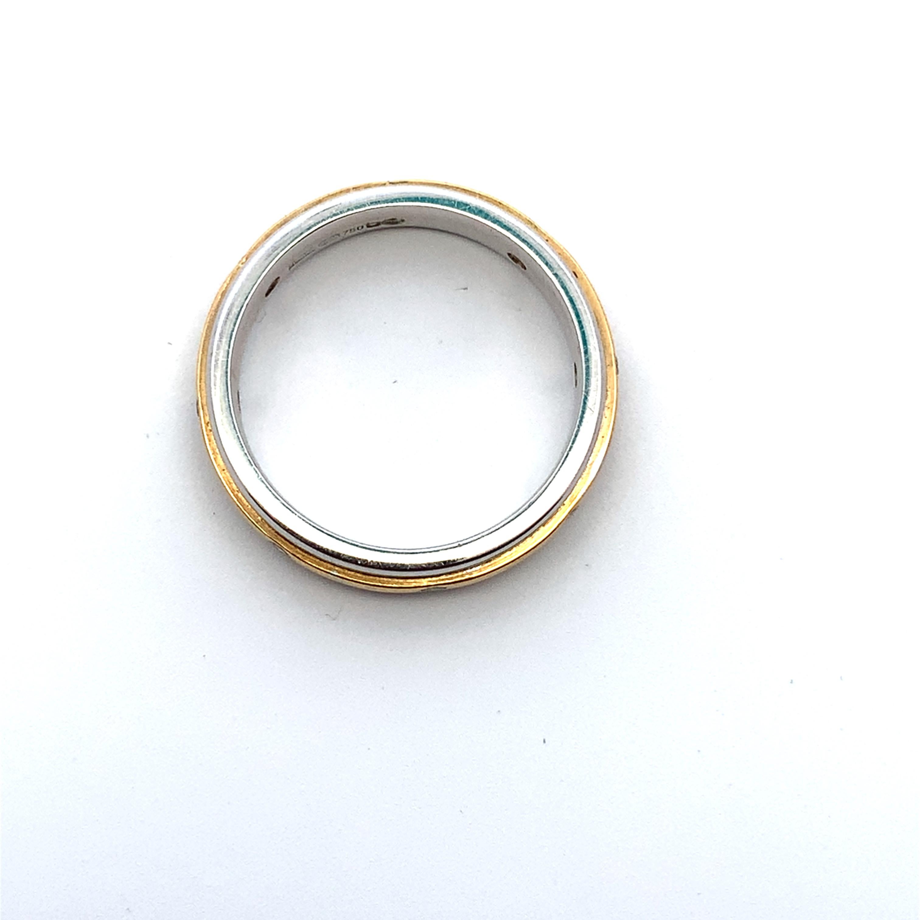 Diamantbündiger Ehering 18k Gelb- und Weißgold (Rundschliff) im Angebot
