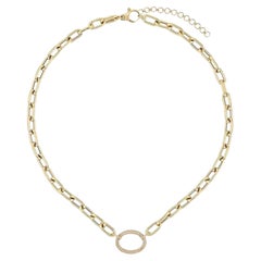 0.39ct Natural Diamond Flux 14K Yellow Gold Link Necklace