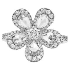 Diamond Forget-Me-Knot Ring in White Gold
