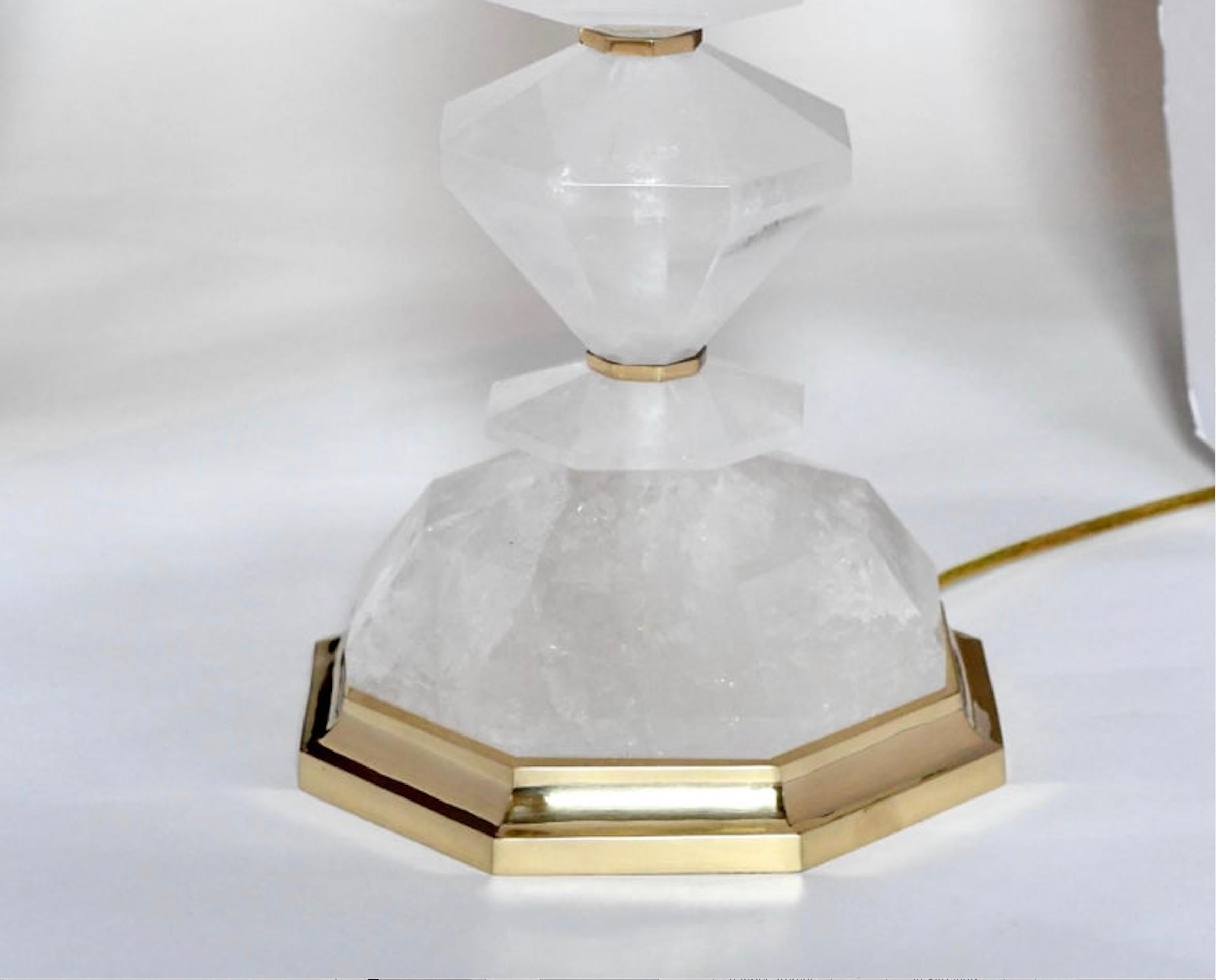 Diamond Form Rock Crystal Lamp by Phoenix In Excellent Condition For Sale In New York, NY