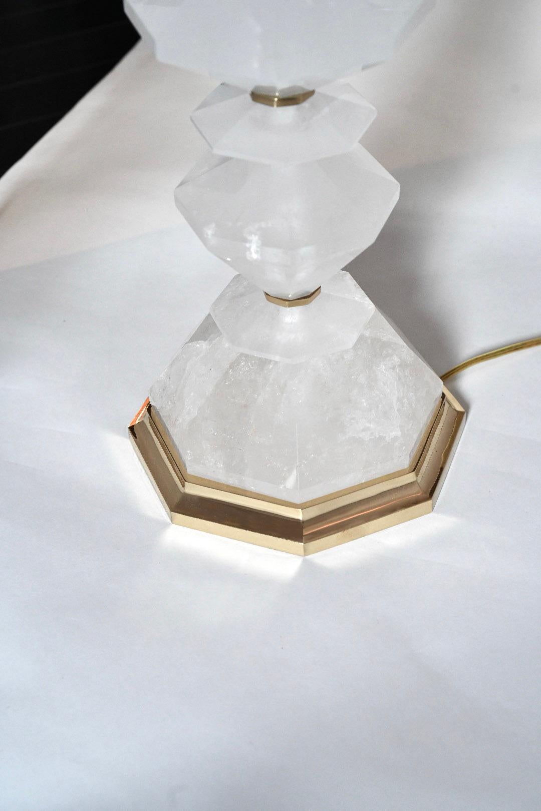 Cristal de roche Lampes en cristal de roche de forme diamantée par Phoenix en vente
