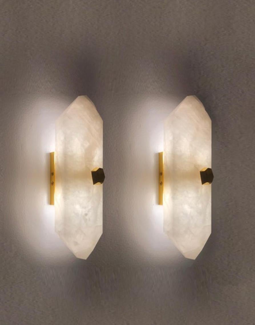 XXI secolo e contemporaneo Diamond Form Rock Crystal Sconces by Phoenix in vendita
