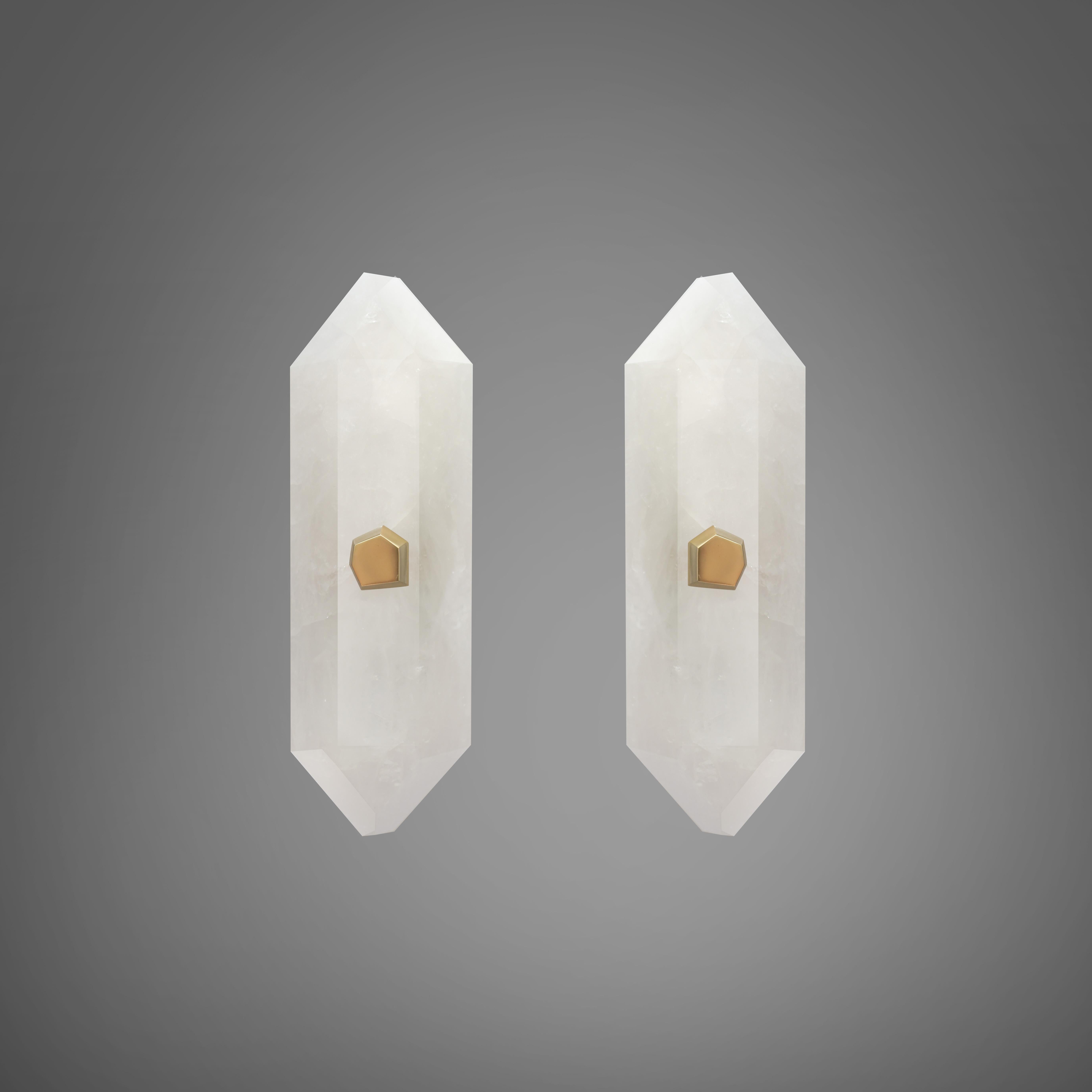 Apliques de cristal de roca en forma de diamante de Phoenix Siglo XXI y contemporáneo en venta