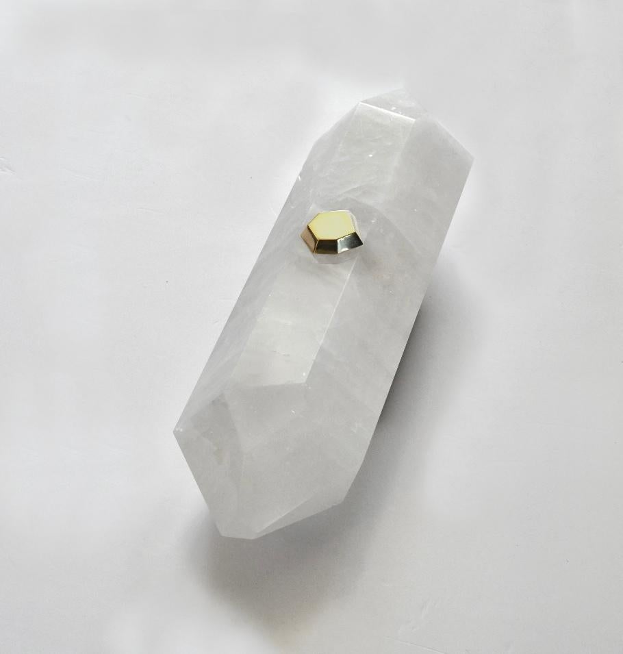 Contemporary Diamond Form Rock Crystal Sconces by Phoenix