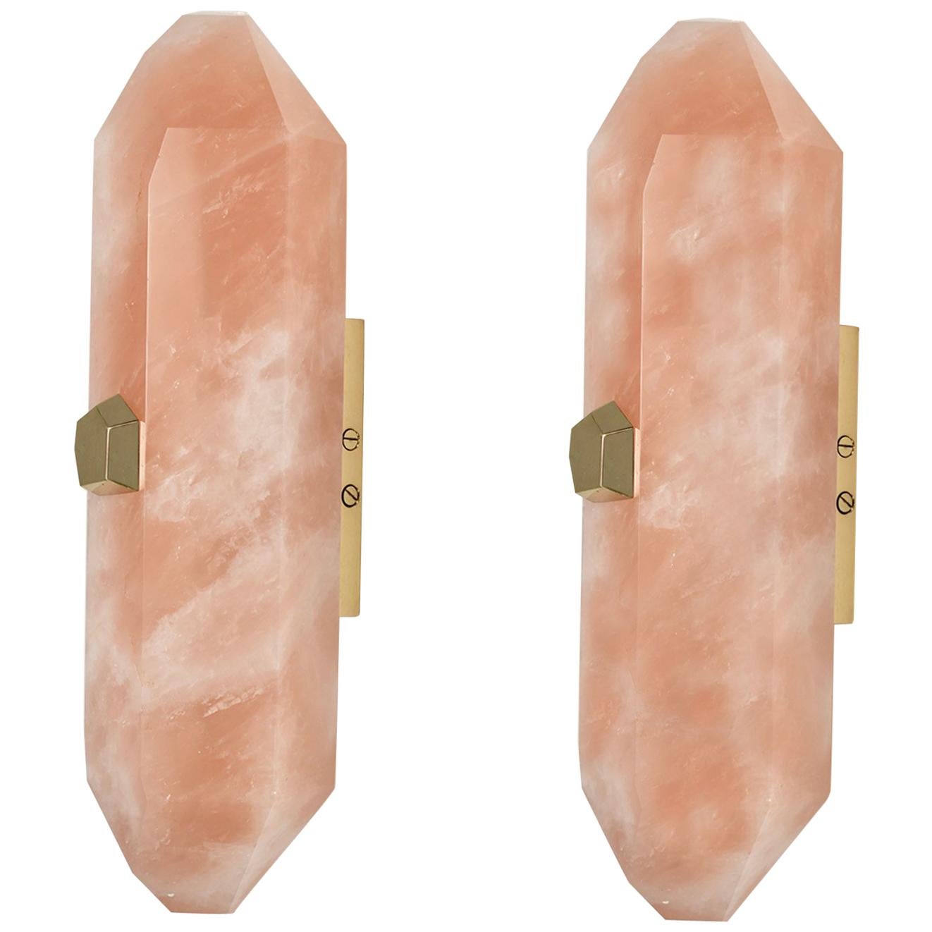 Diamond Form Rock Crystal Sconces by Phoenix