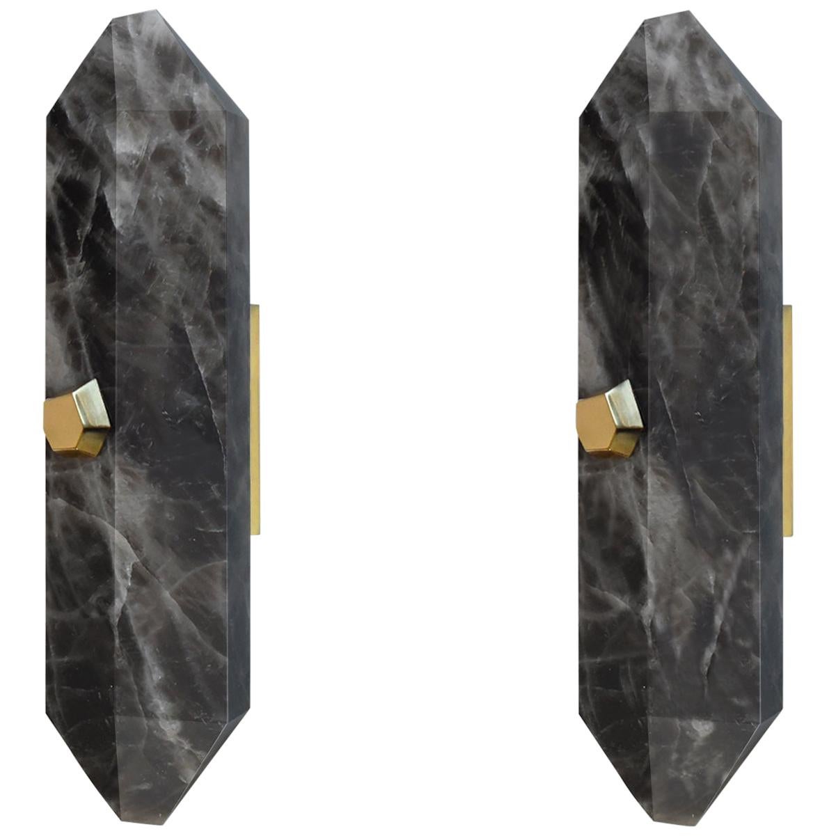 Diamond Form Rock Crystal Sconces by Phoenix