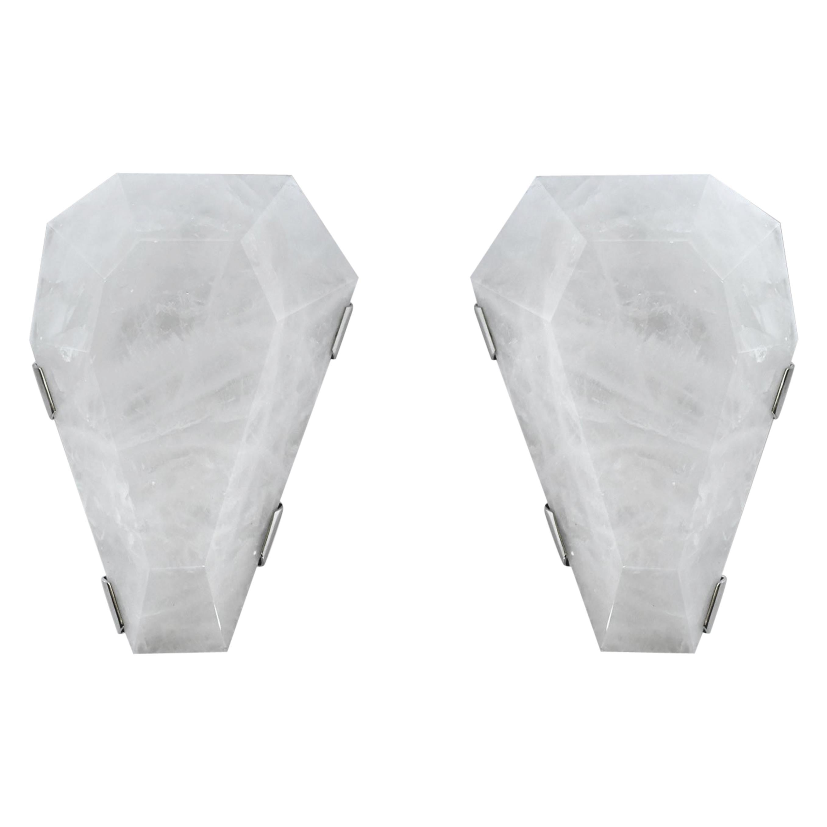 DFR10 Rock Crystal Wall Sconces by Phoenix For Sale