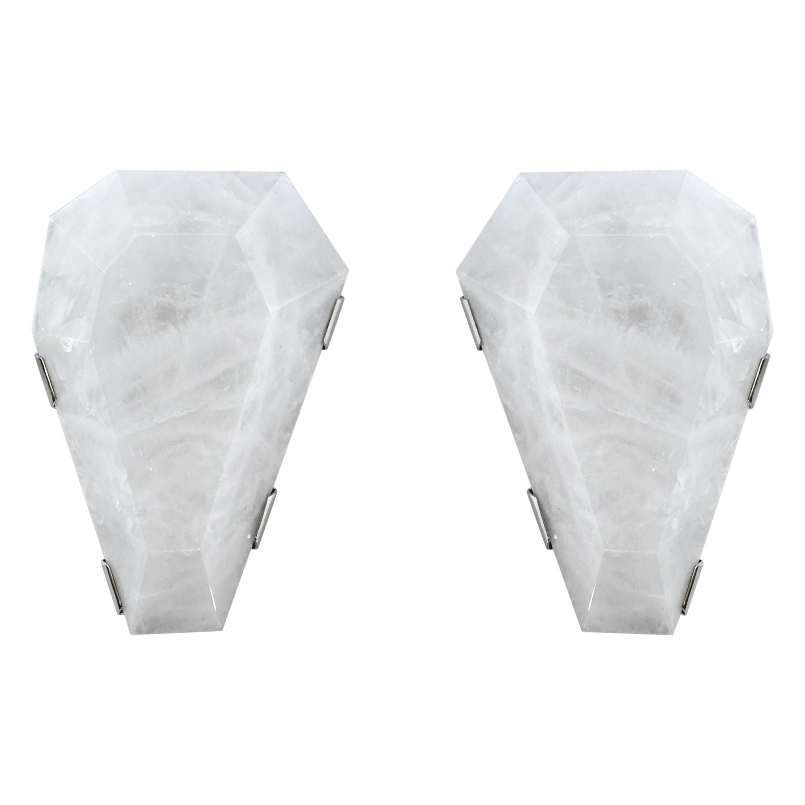 DFR13 Rock Crystal Wall Sconces by Phoenix For Sale