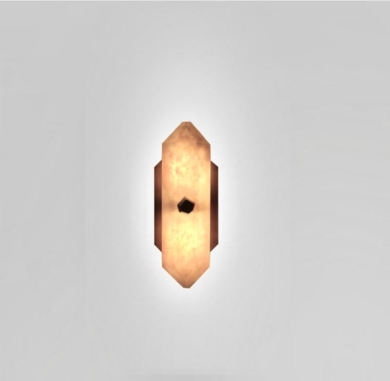 Diamond Form Smoky Rock Crystal Sconces by Phoenix In Excellent Condition For Sale In New York, NY
