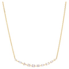 Used 14k Gold AMANDA PEARL Multi Ethical Diamond Chain Necklace