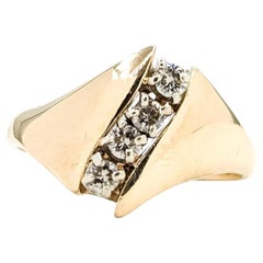 Diamant Vier Stone 14k Gelbgold Ring