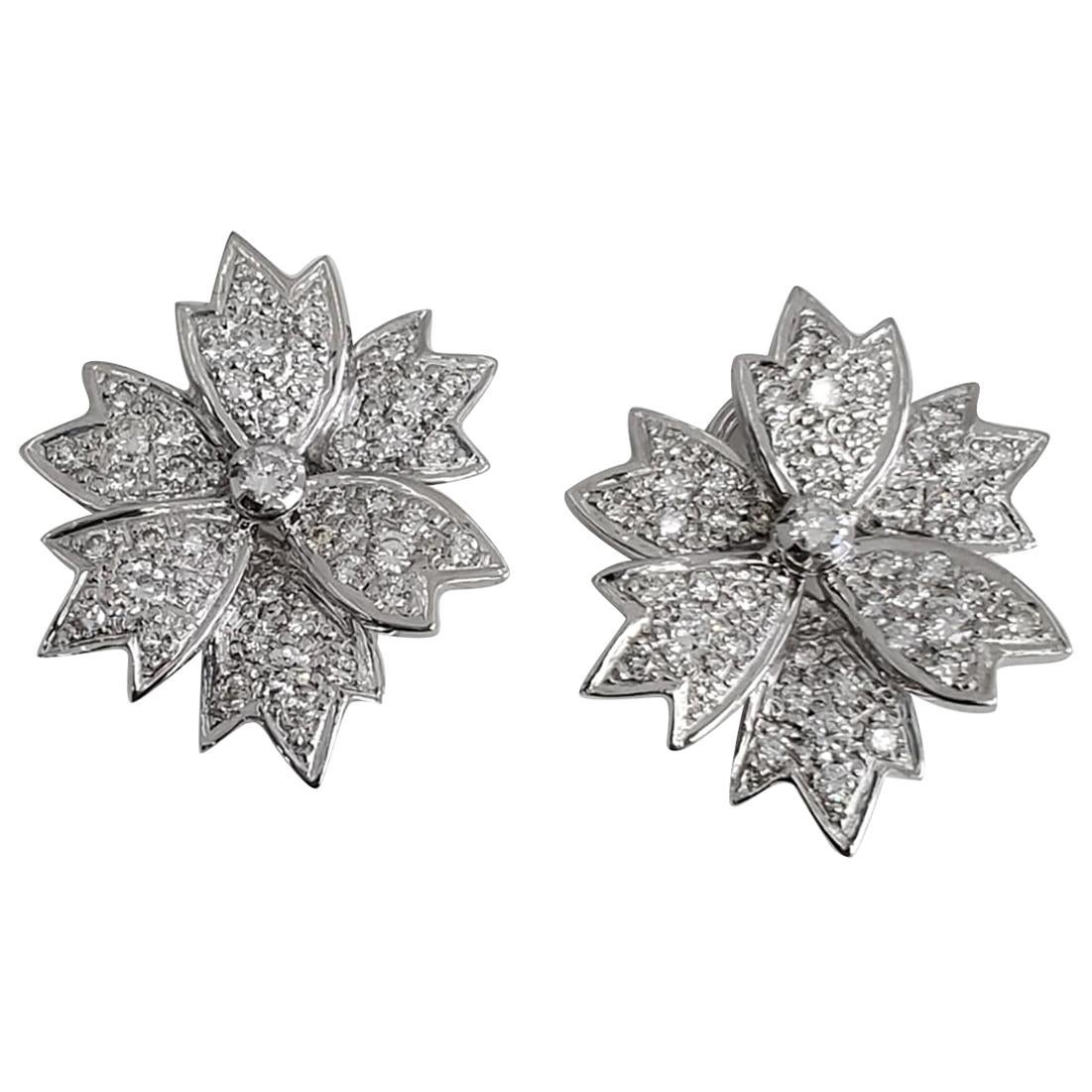 Diamond Freeform Flower Earring