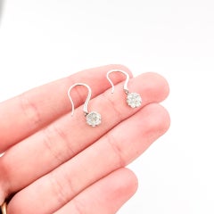 Diamond French Hook Drop Earrings in 18k White Gold