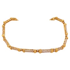 Diamond French Necklace Yellow Gold
