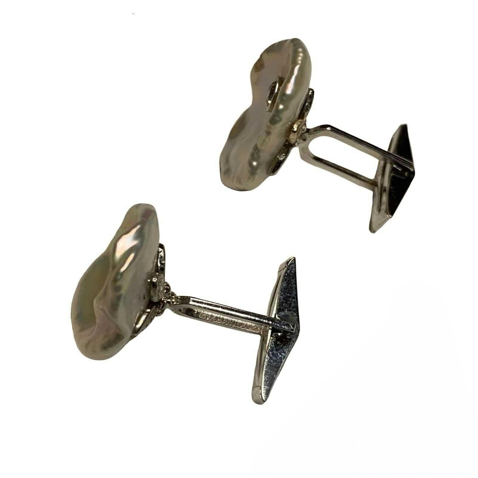 Gemelos de perlas de agua dulce con diamantes Oro de 14k 0,45 TCW Certificado de diseño en venta 7
