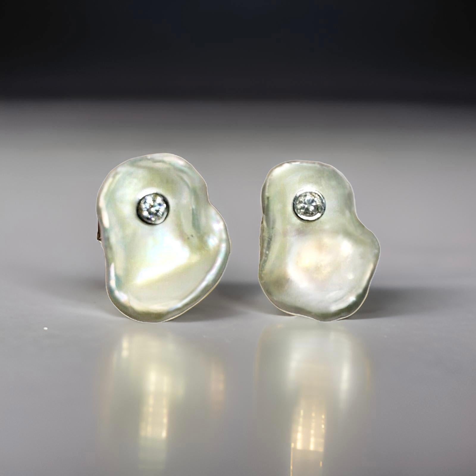 Gemelos de perlas de agua dulce con diamantes Oro de 14k 0,45 TCW Certificado de diseño en venta 4