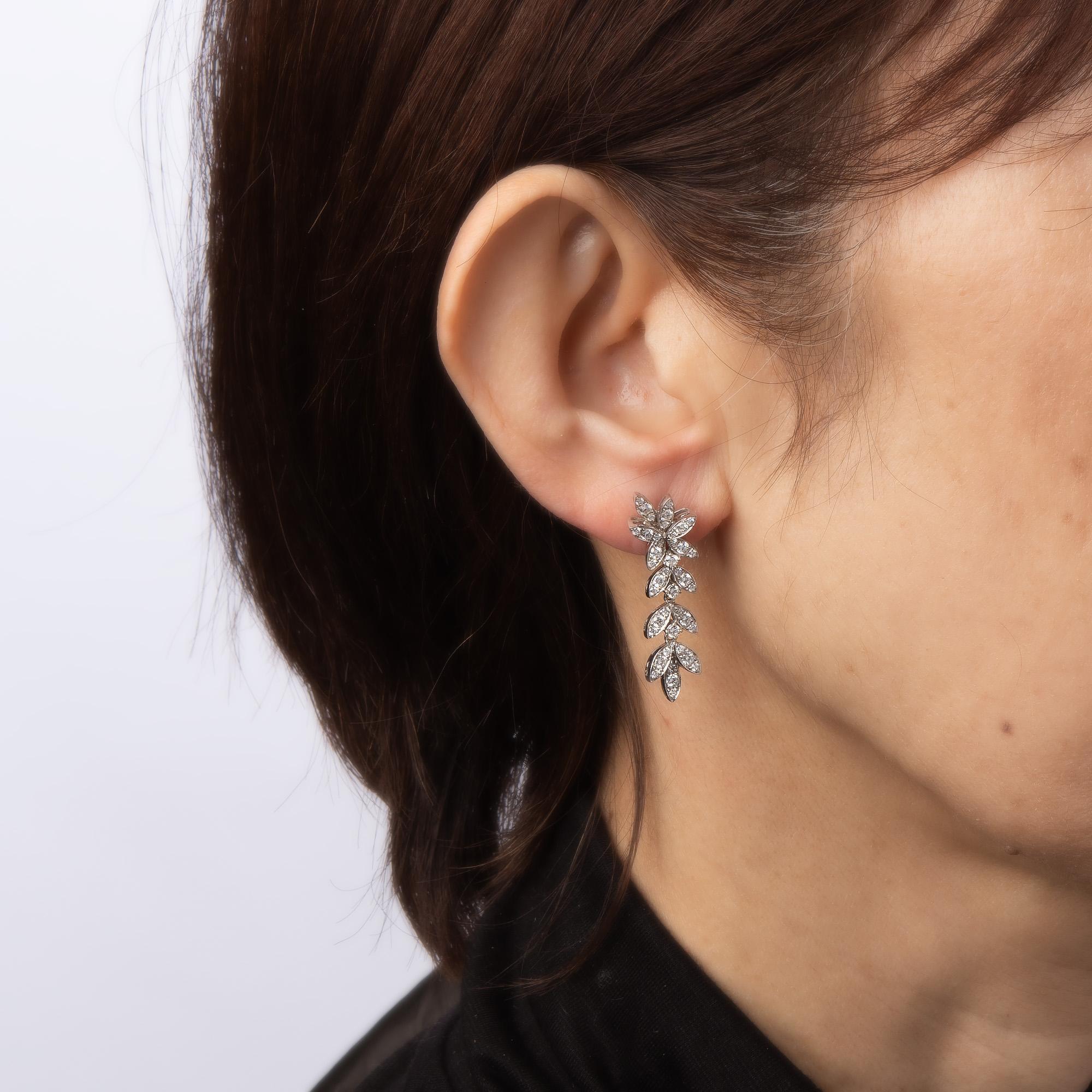 Modern Diamond Fringe Drop Earrings 1.25