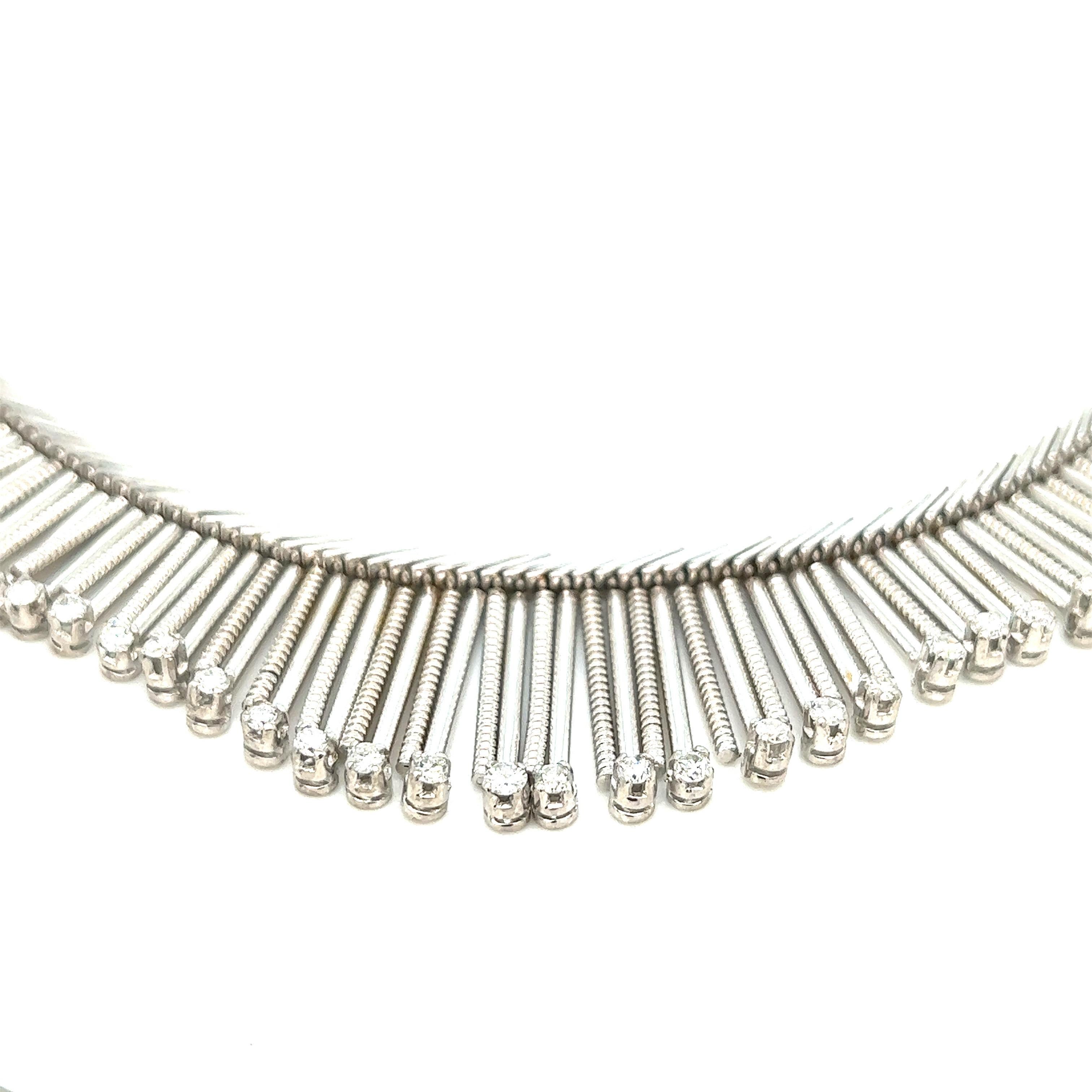 Taglio brillante Collana con frange di diamanti in vendita