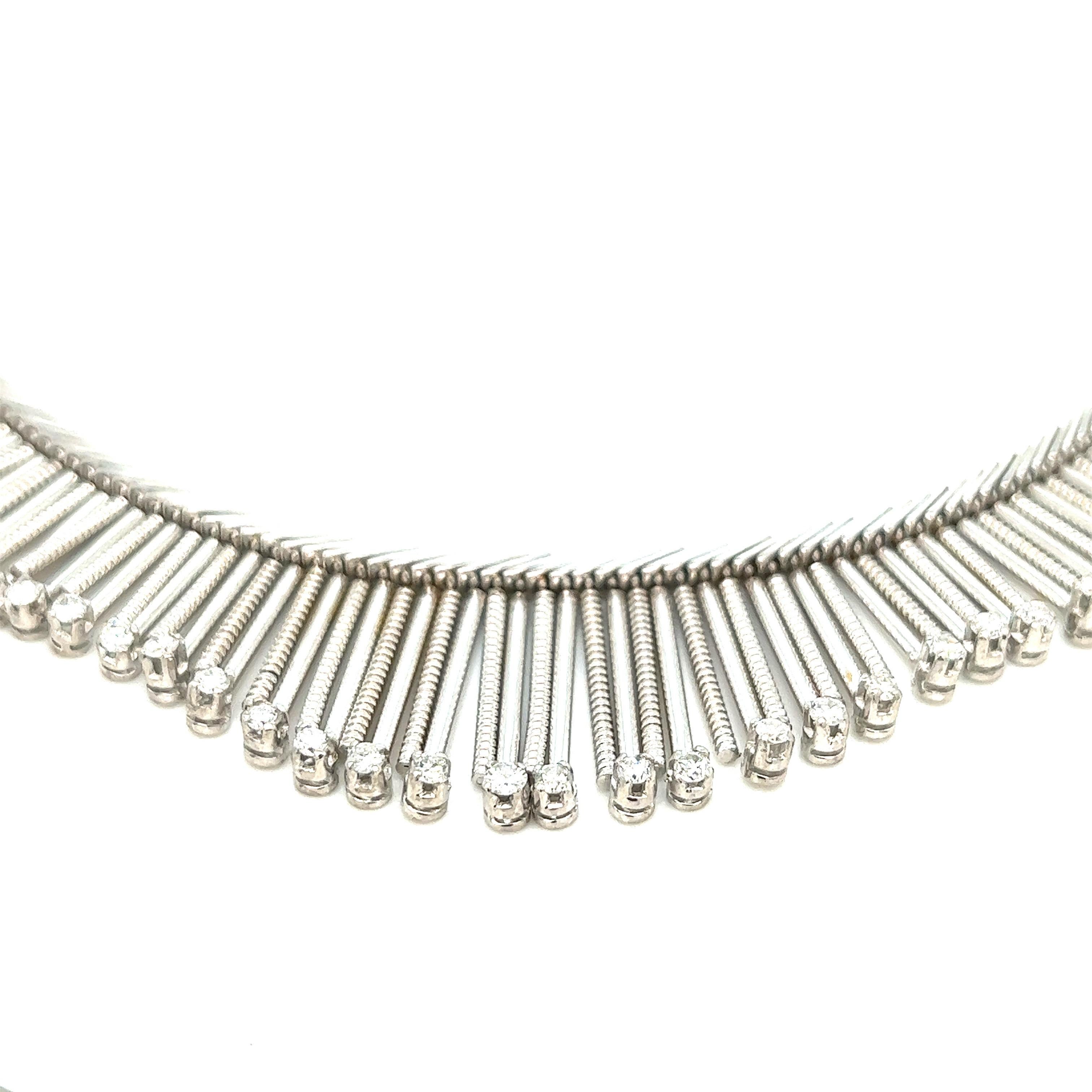 fringe necklace silver