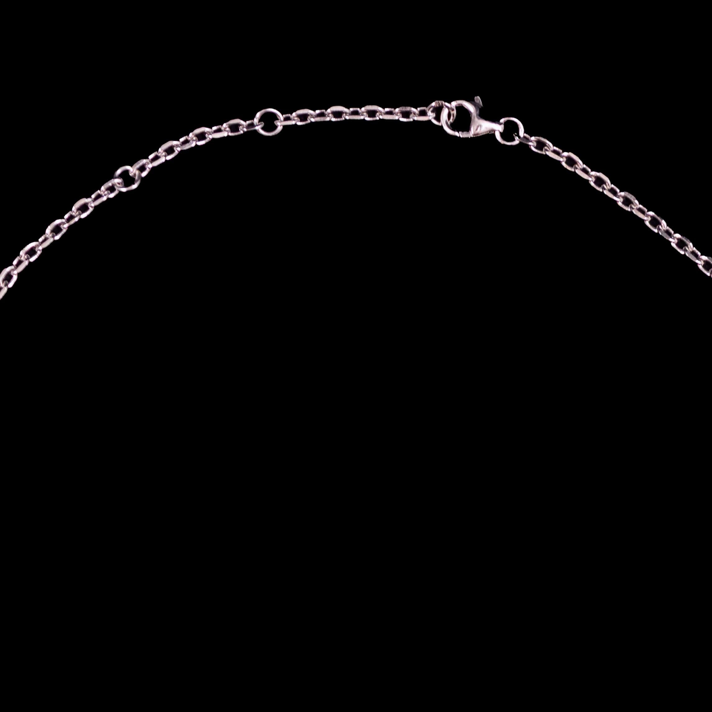 Collar con Flecos de Diamantes Gota Redonda Brillante Oro Blanco 18K Portugueses 2020s en venta 6