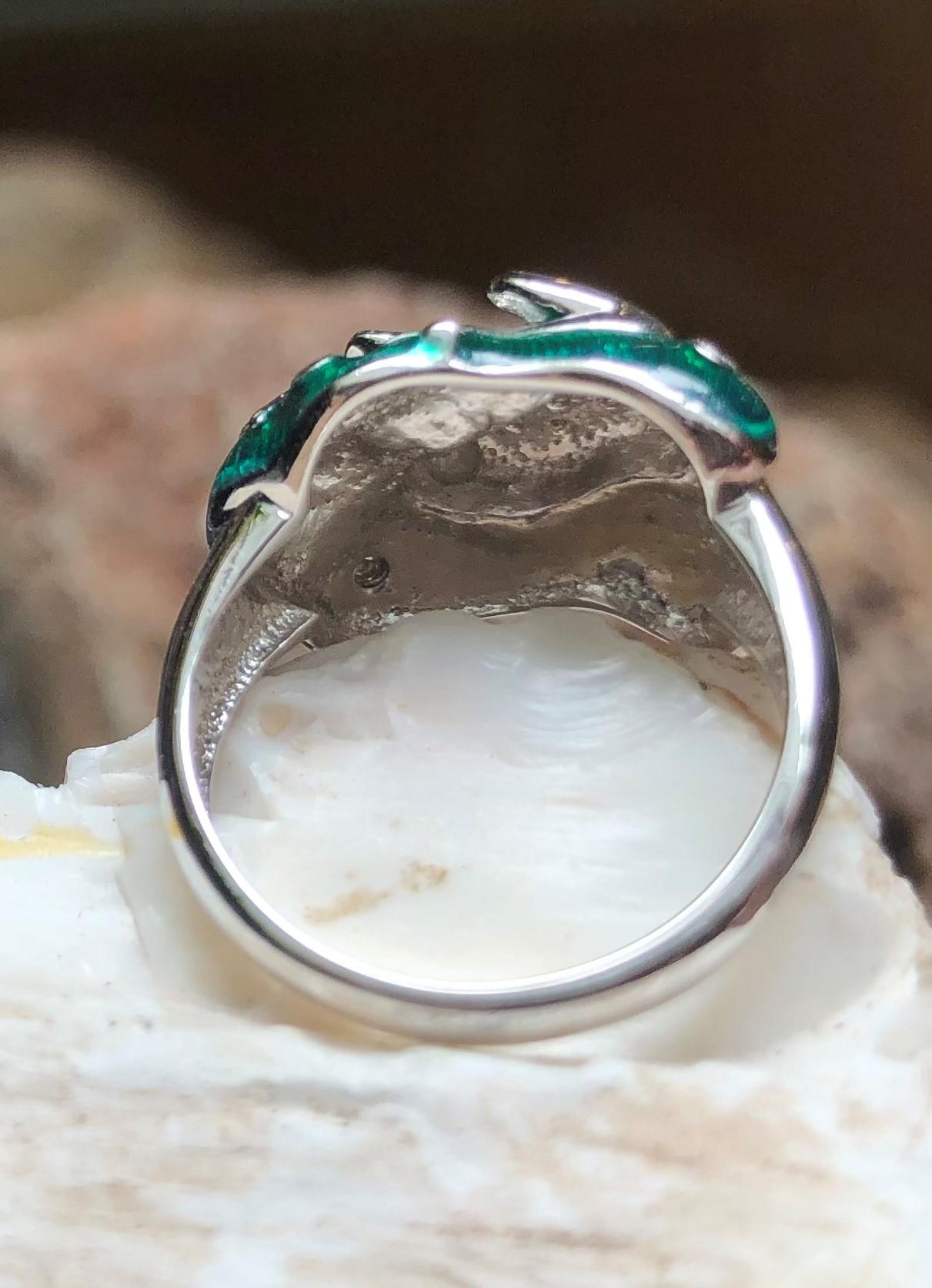 Diamond Frog Ring Set in 18 Karat White Gold Settings For Sale 4