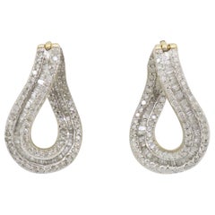 Diamond Front-Back Hoop Earrings