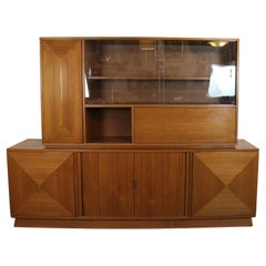 Diamond Front Cabinet w/ Bookcase Topper