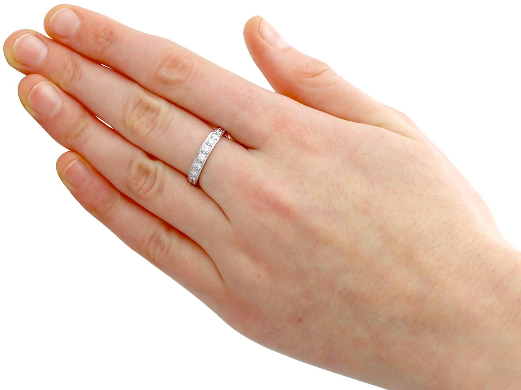 Diamond Full Eternity Engagement Ring in White Gold For Sale 2