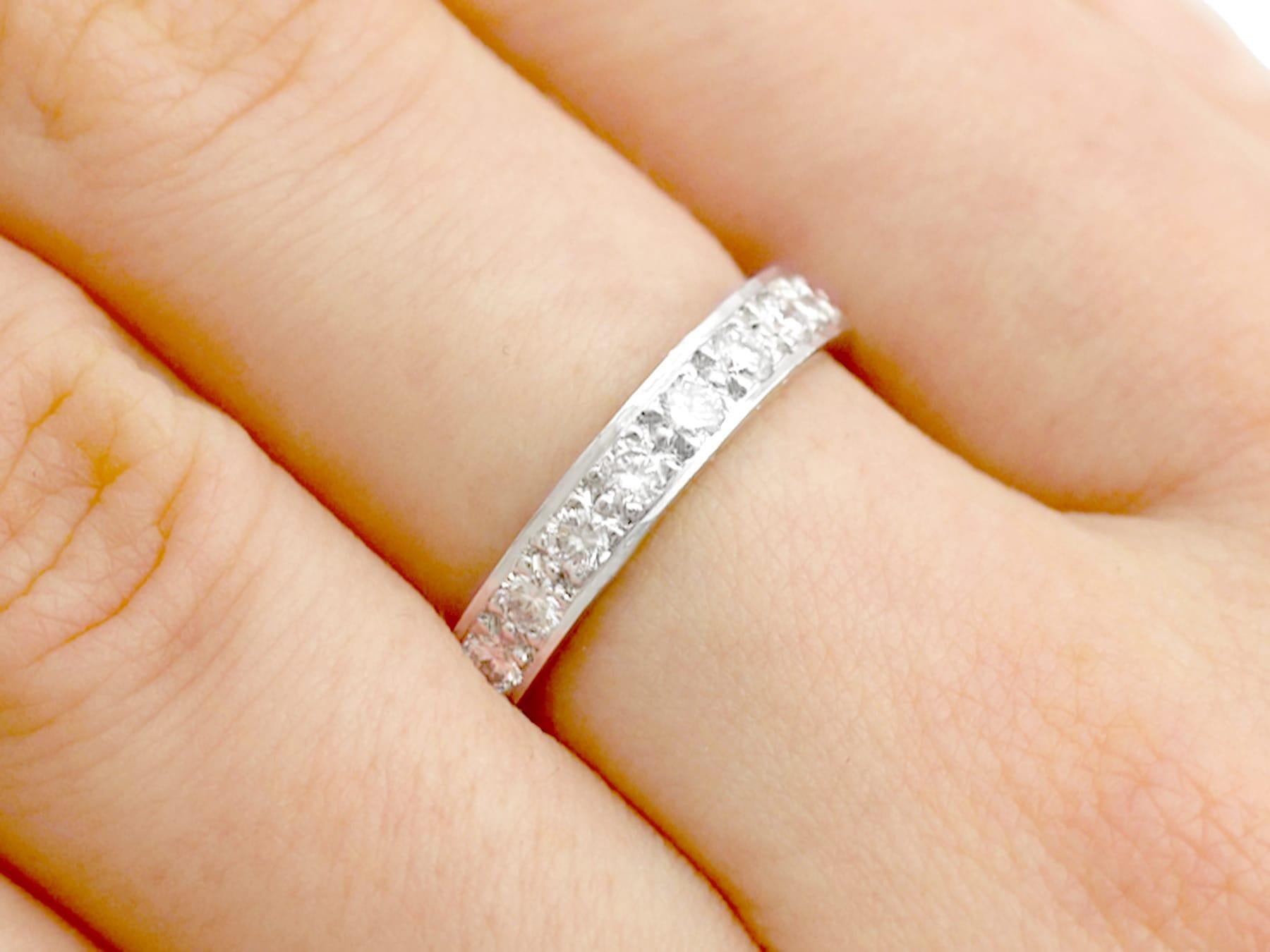 Diamond Full Eternity Engagement Ring in White Gold For Sale 3