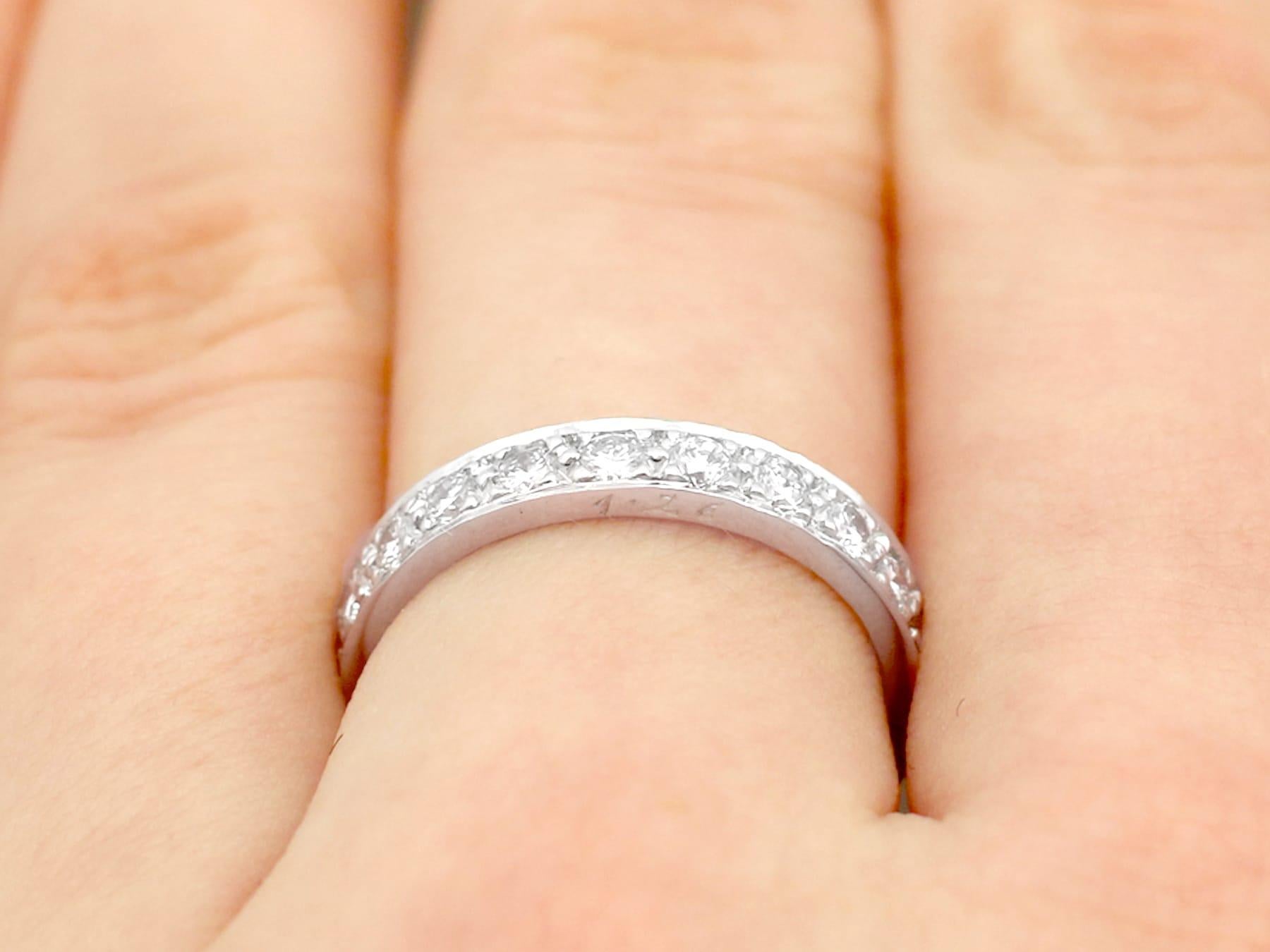 Diamond Full Eternity Engagement Ring in White Gold For Sale 4