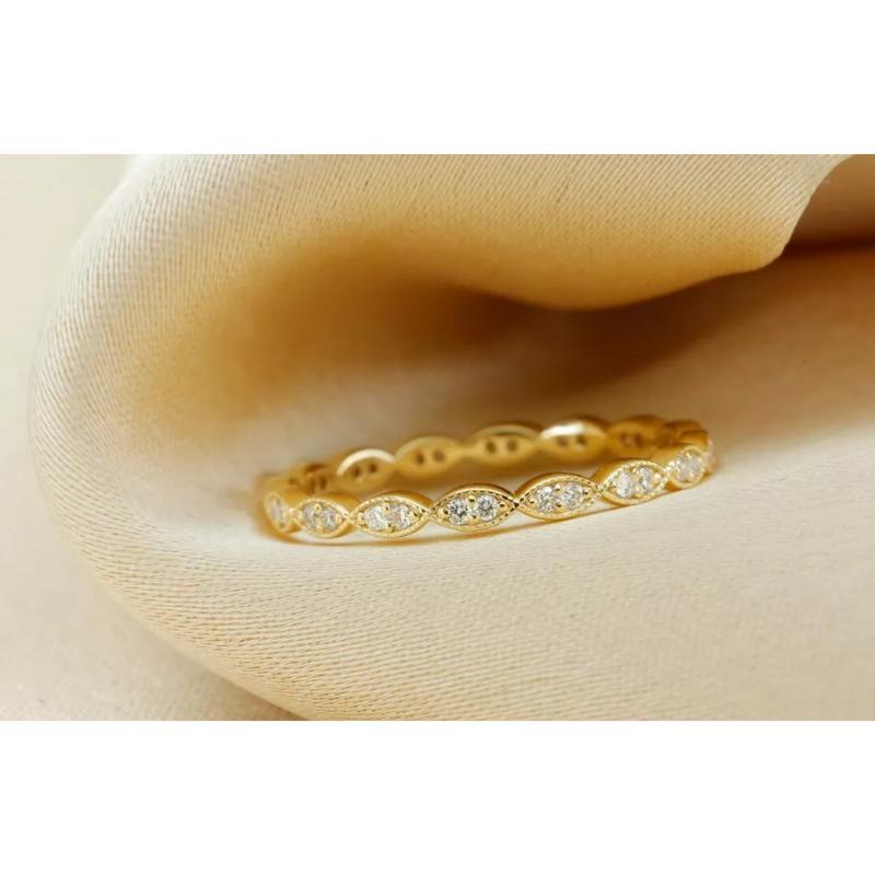 Diamond Full Eternity Marquise Band Ring 14k Solid Gold Wedding Band Jewelry.
Light weight can be worn everyday

Additional information:
Condition: New with tags: A brand-new, unused, and unworn item (including handmade items) in the original
