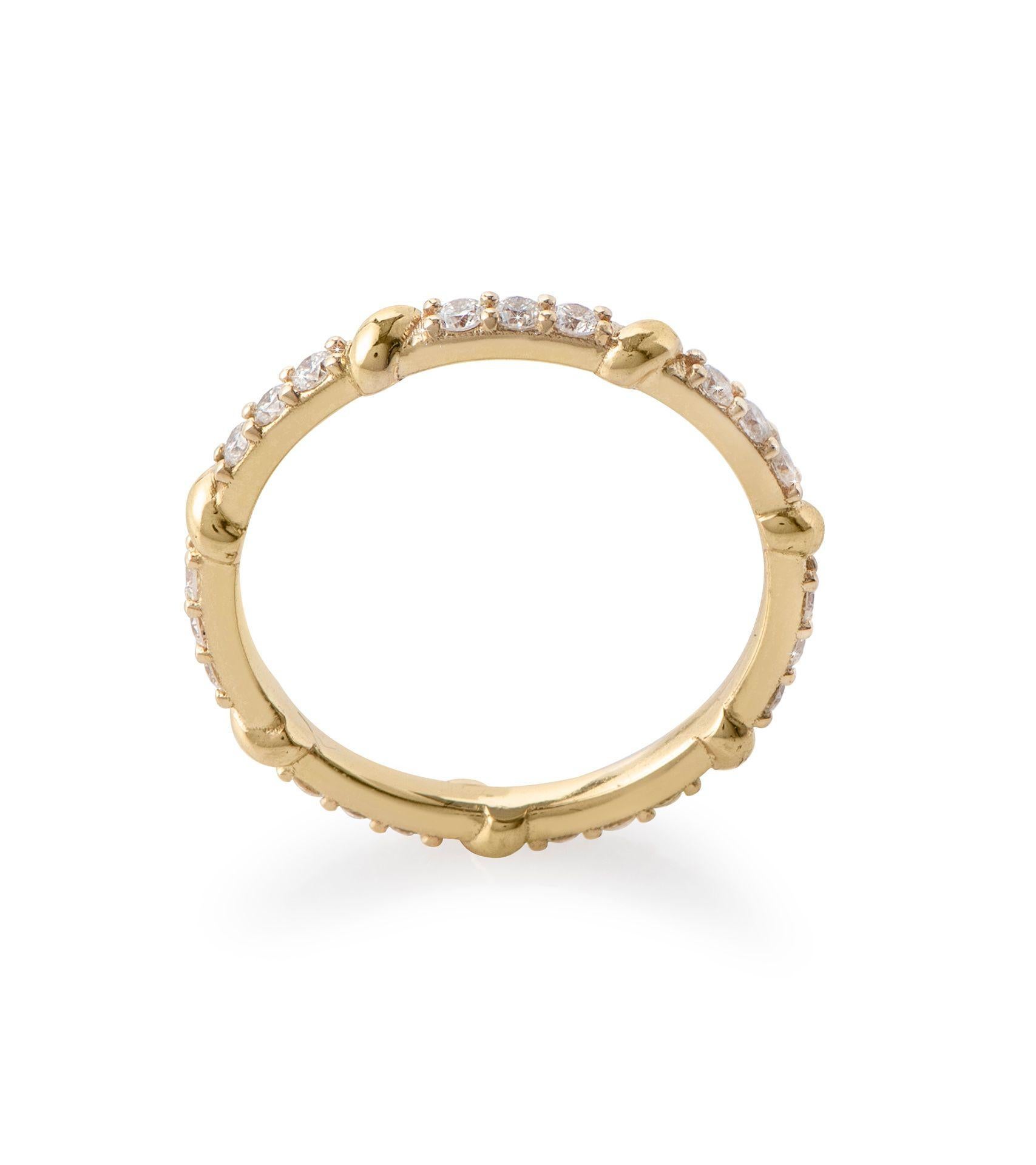 For Sale:  Diamond Full Eternity Ring, 18K Yellow Gold 2