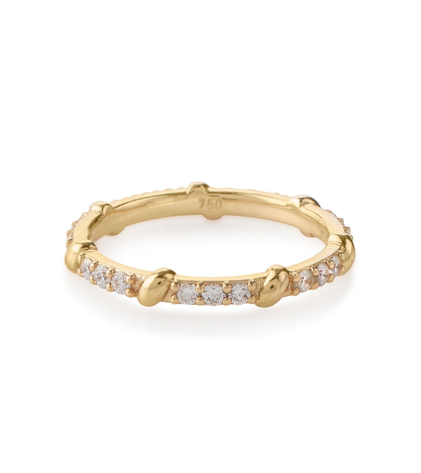For Sale:  Diamond Full Eternity Ring, 18K Yellow Gold 3