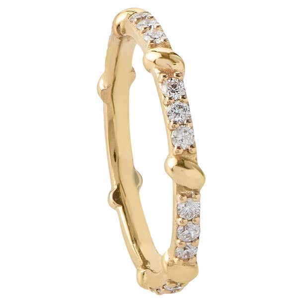 Full Ring Customizable Diamond Full Eternity Ring, 18K Yellow Gold For Sale at ...
