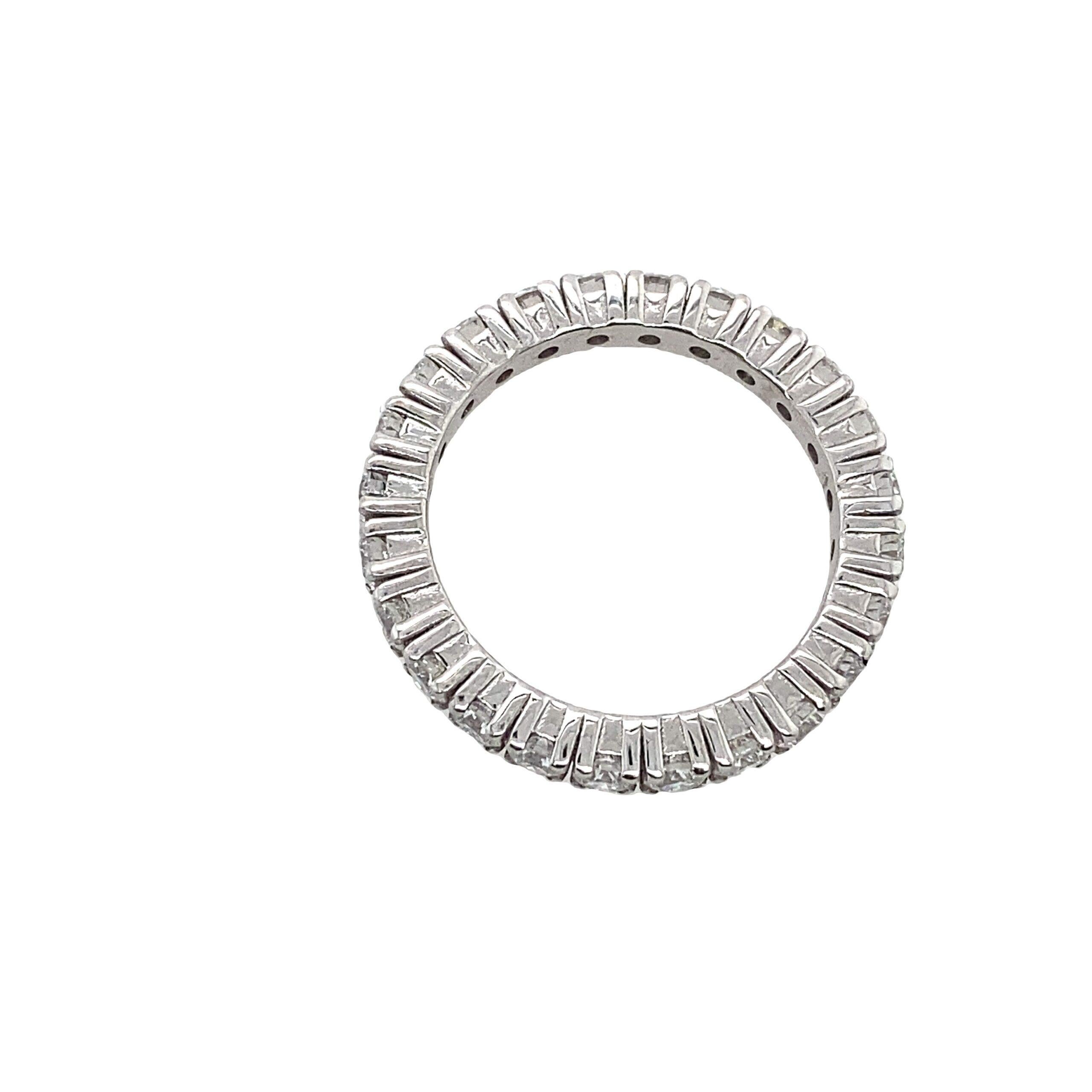 Round Cut Diamond Full Eternity Ring Set with 1.80ct G/Vs Diamonds in 18ct White Gold For Sale