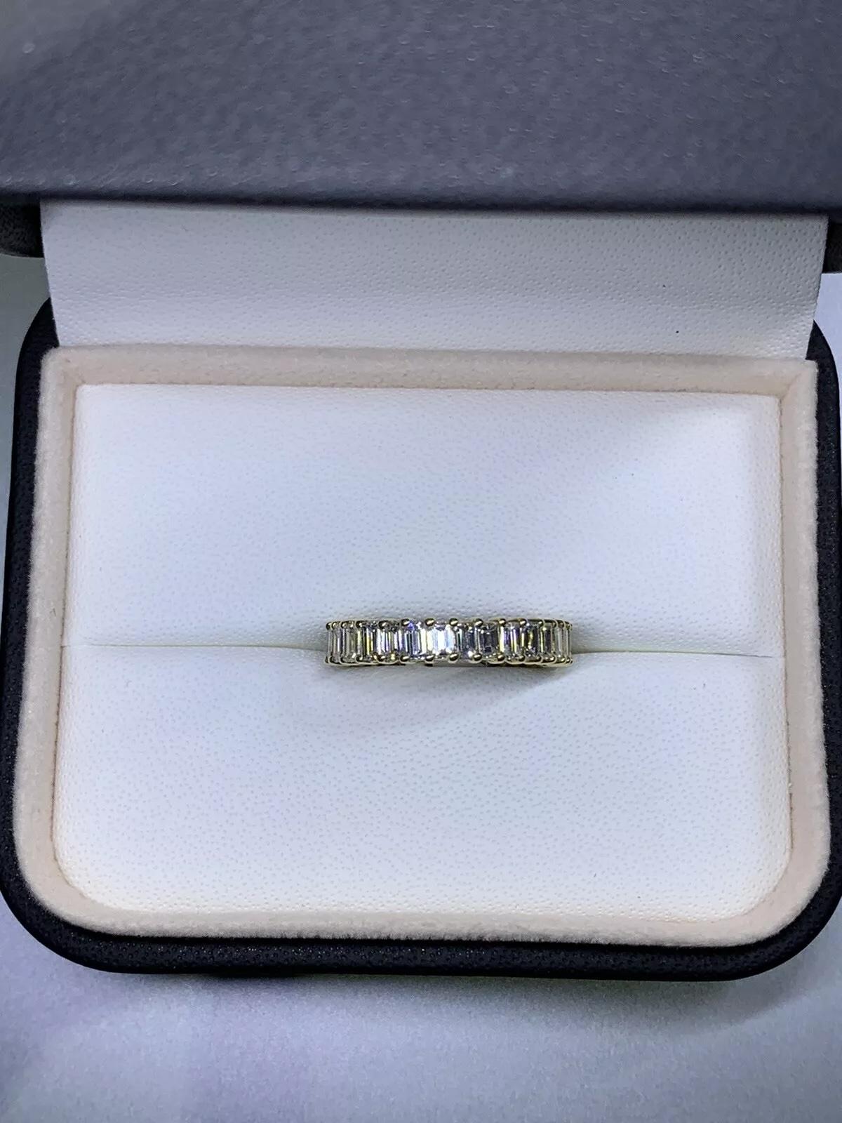 Diamond Full Eternity Ring Wedding Band In 18ct Yellow Gold.