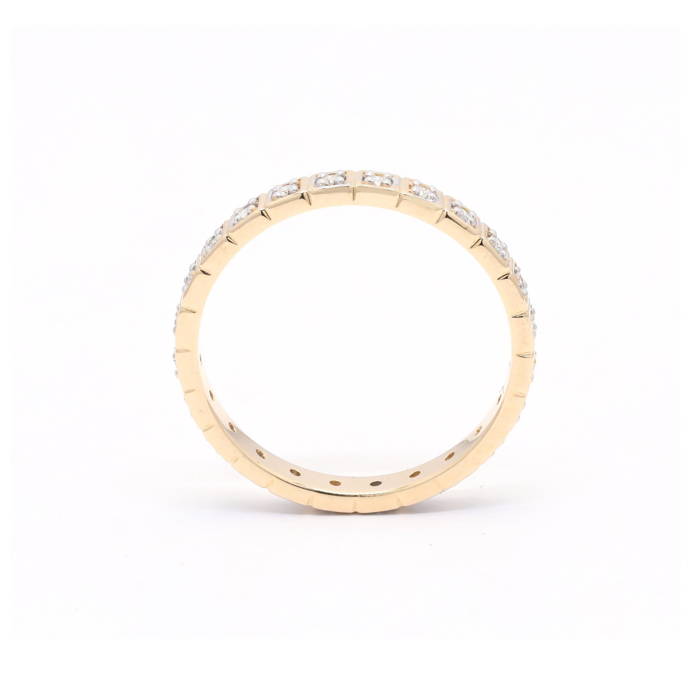 Im Angebot: Eternity-Ring aus 14 Karat Gelbgold mit Unisex-Diamant () 3