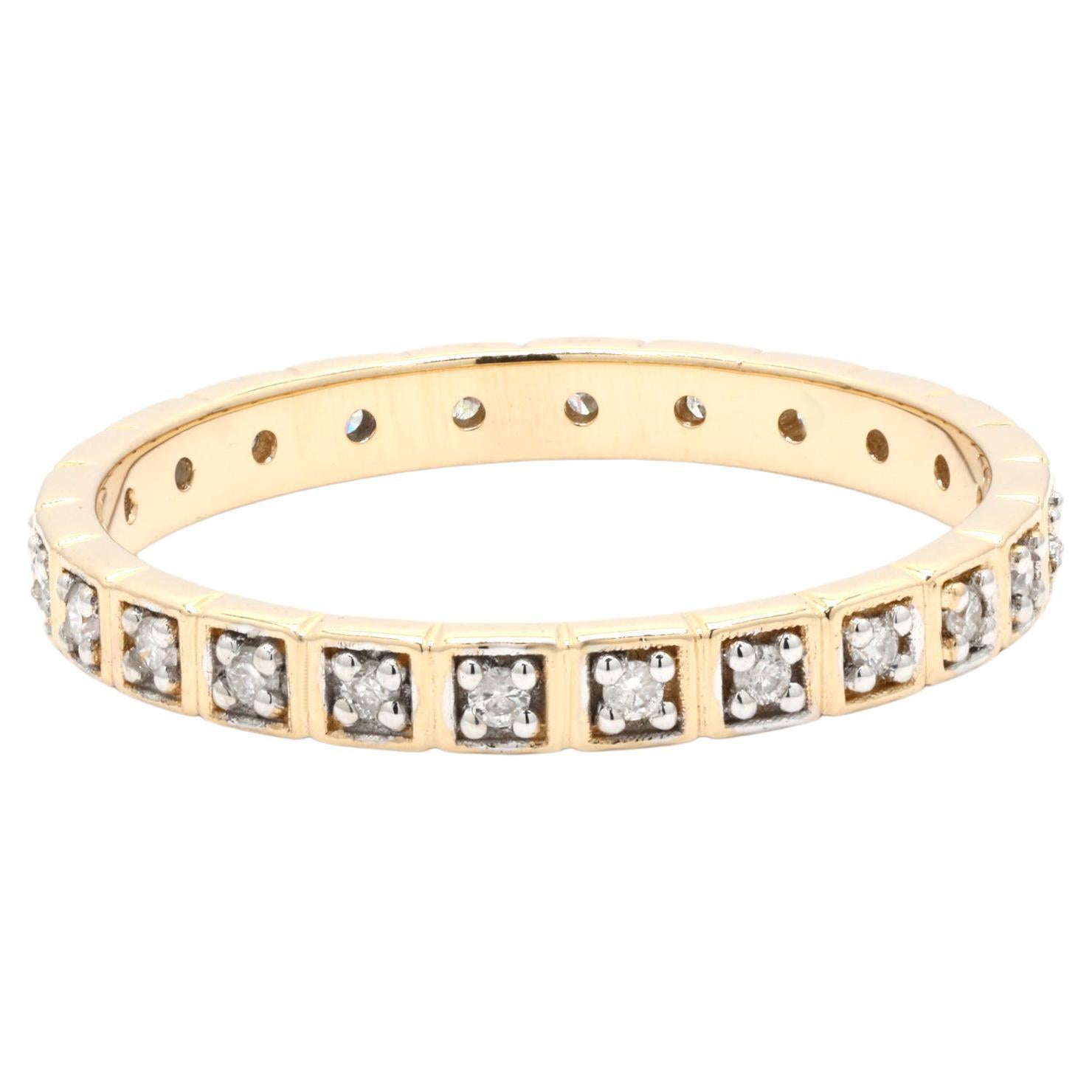 Diamond Full Eternity Stackable Band Ring in 14K Yellow Gold