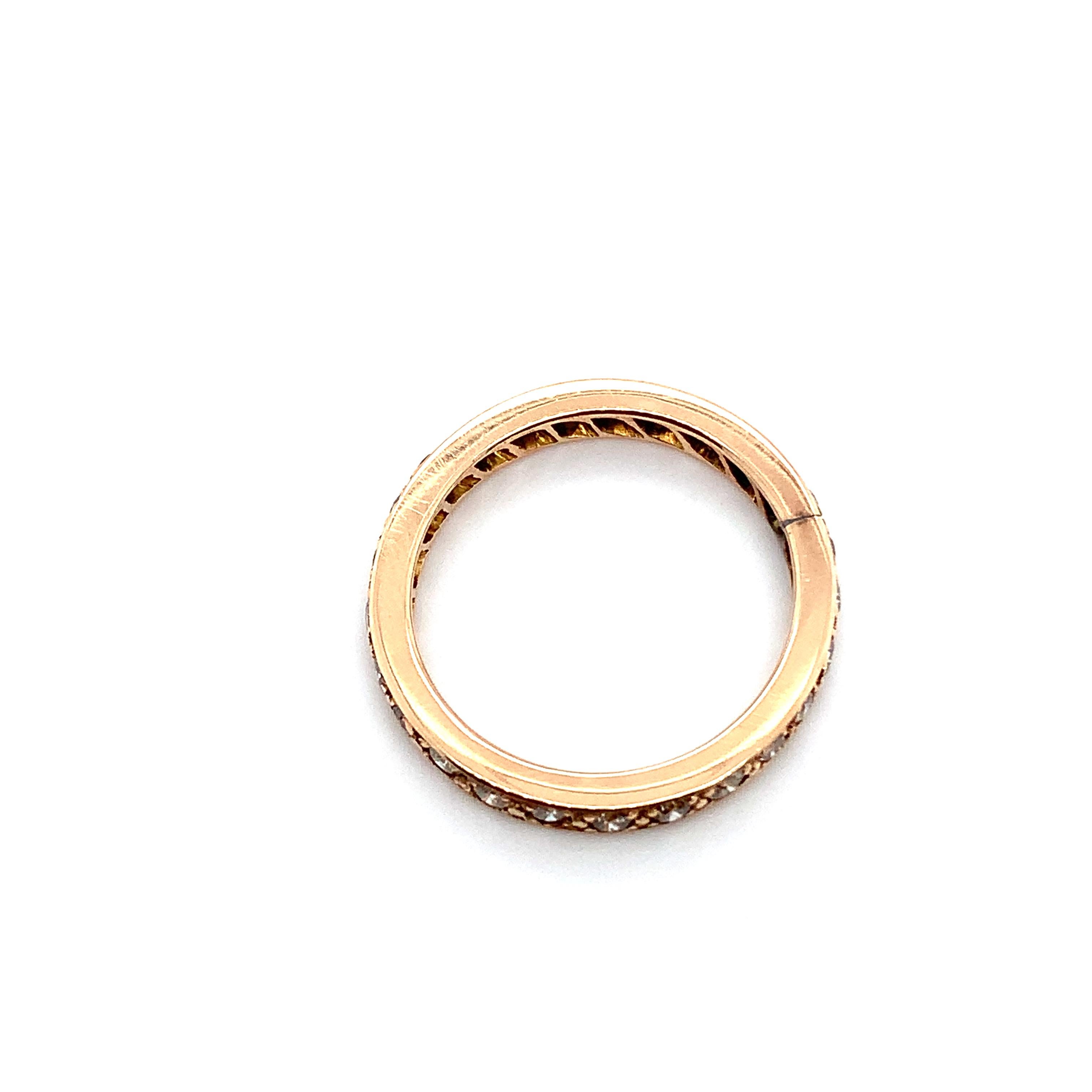 Anello nuziale di eternità con diamante in oro rosa 18k In condizioni Nuovo in vendita a London, GB