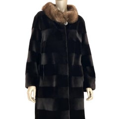 Diamond Furs Luxury Italian Platinum Mink Fur Coat - Size L