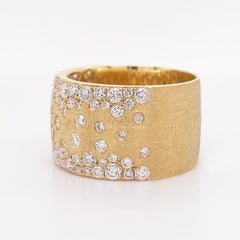 Anillo de Puros Galaxia Confeti, Oro de 18 K 12 mm de ancho, Anillo de Diamantes de 1,54 ct Acabado Satinado