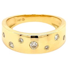 Bague constellée Galaxy Confetti de 6,3 mm en or jaune 14 carats à finition polie