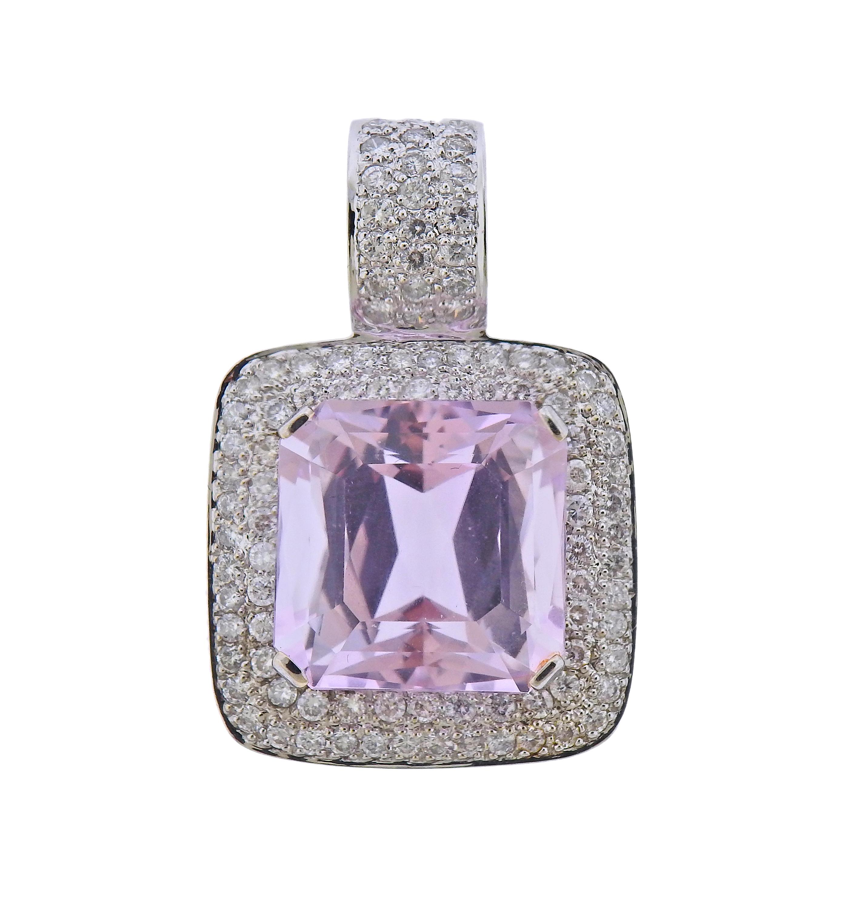 Diamant Edelstein Gold Großer Anhänger Enhancer im Zustand „Hervorragend“ im Angebot in New York, NY