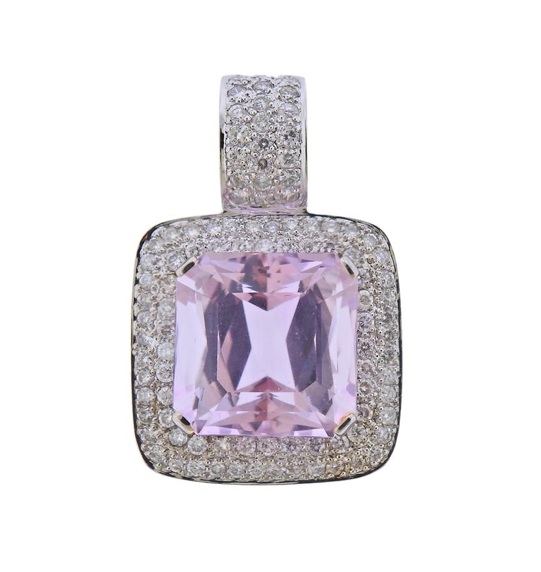 Diamond Gemstone Gold Large Pendant Enhancer For Sale at 1stDibs