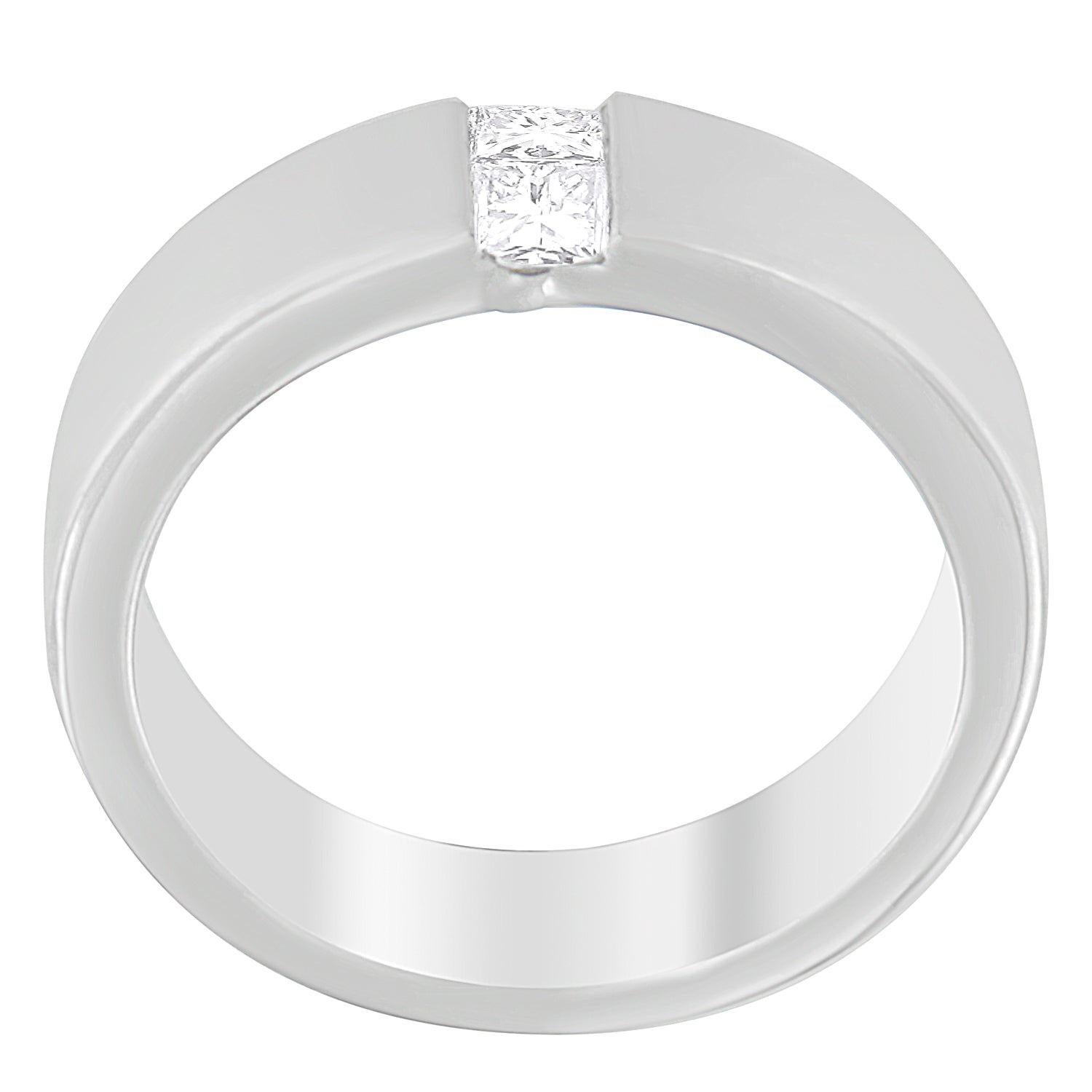 Diamond Gentleman Ring 0.25 Carats 14K White Gold In Excellent Condition For Sale In Aliso Viejo, CA