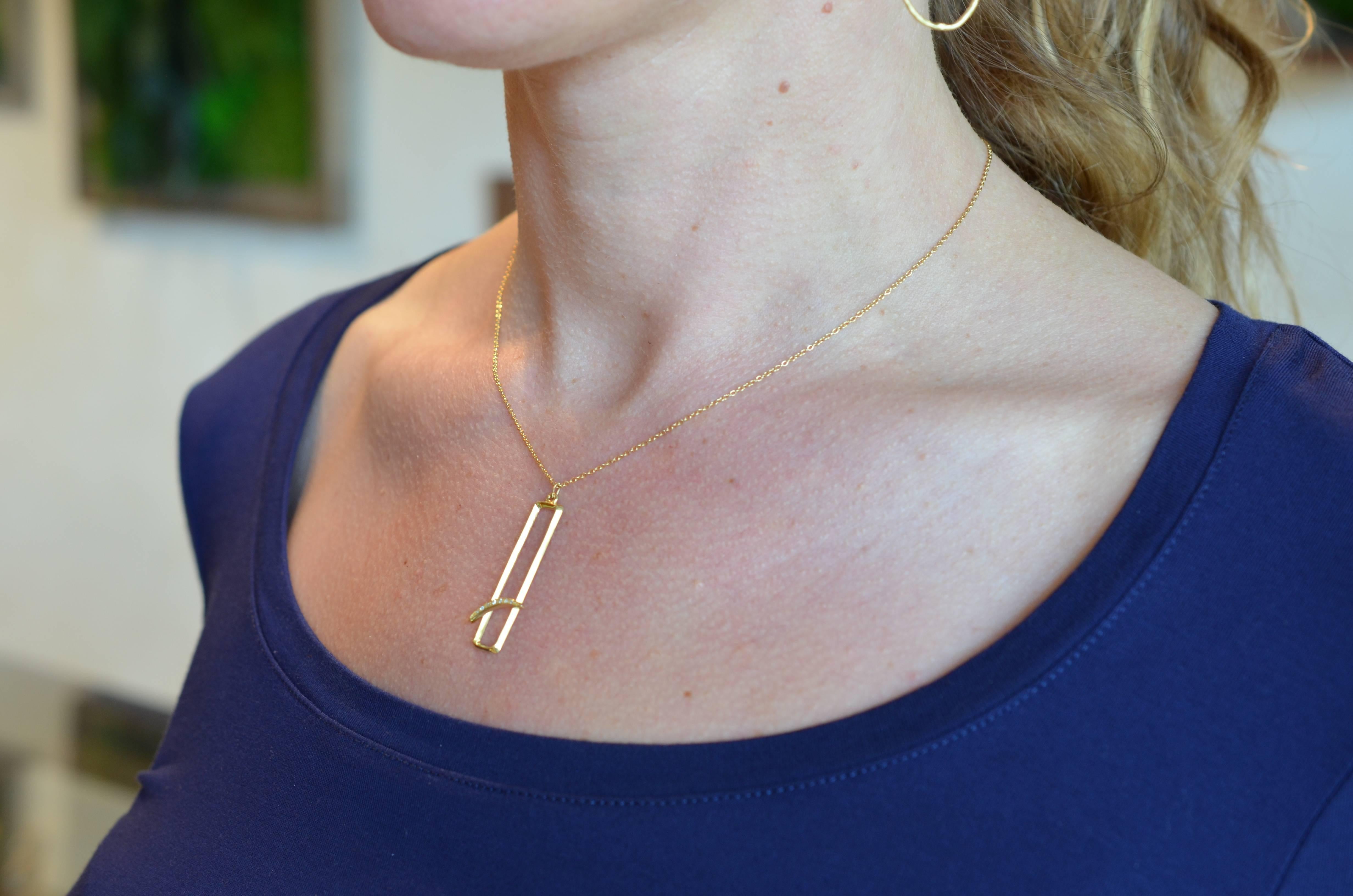 Collana in oro con diamanti geometrici in vendita 2